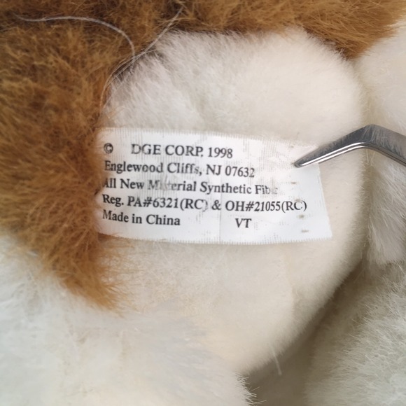 DGE Corp Saint Bernard Puppy Dog Plush 10 Inch White Brown Vintage 1998 - Picture 6 of 7